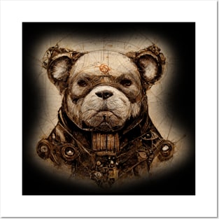 Bulldog Surreal Steampunk Artwork, Dog Lover Posters and Art